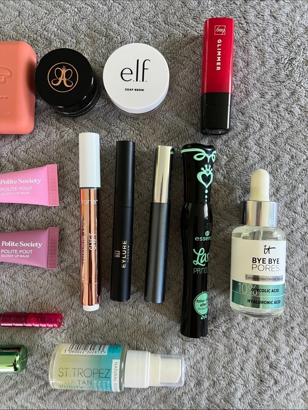Used Makeup Lot Assorted Prestige Brands Eyes Face Brows Lips 20 Piece